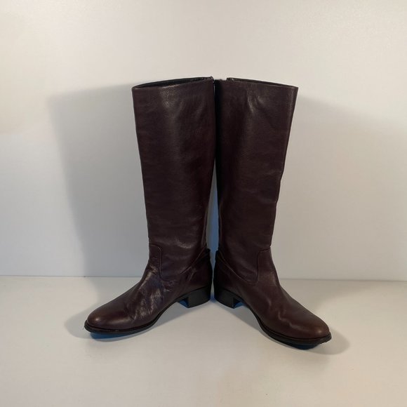 Aquatalia Brown Leather Tall Boots Women 8.5 - Picture 5 of 8
